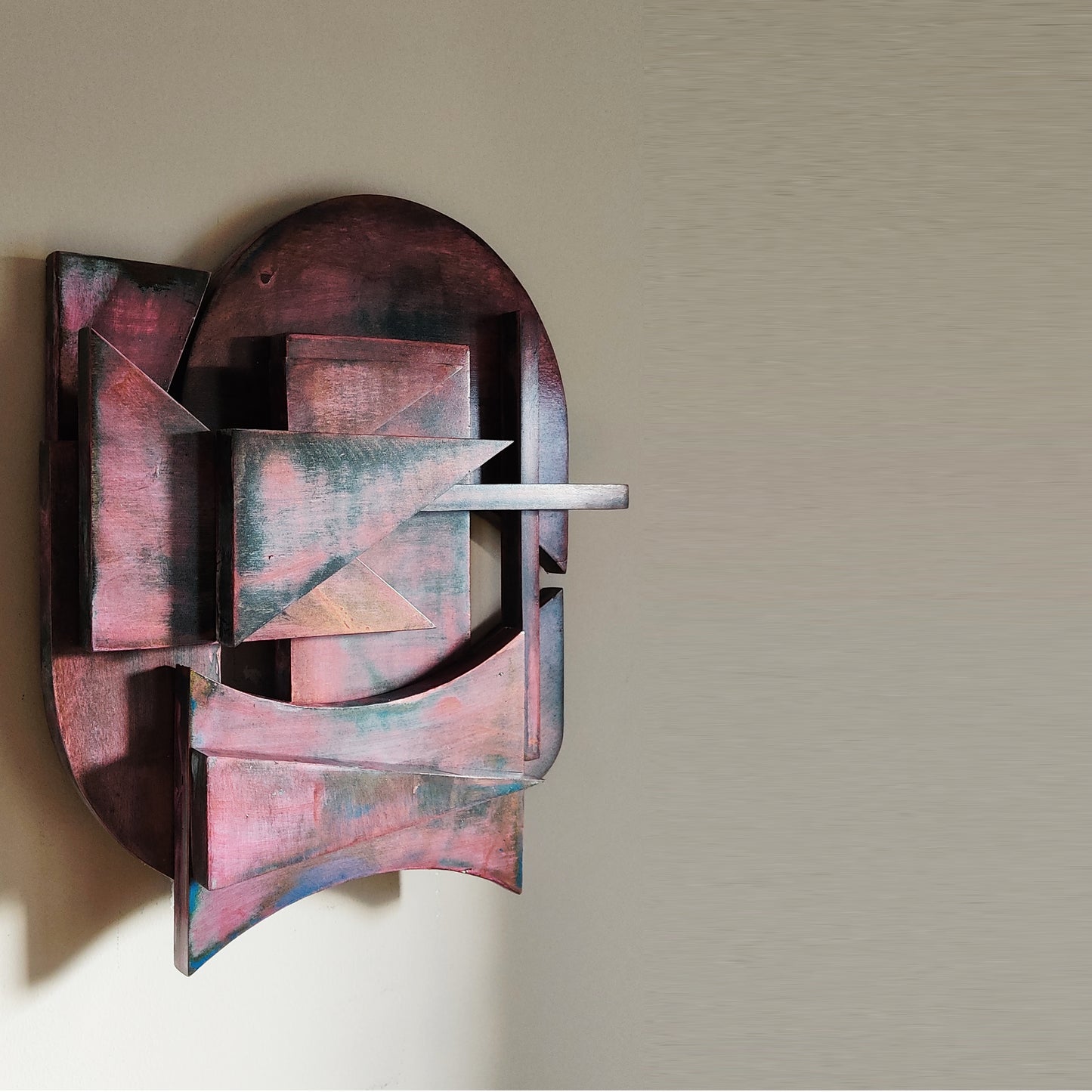 Bronzed Pink Wood Wall Sculpture
