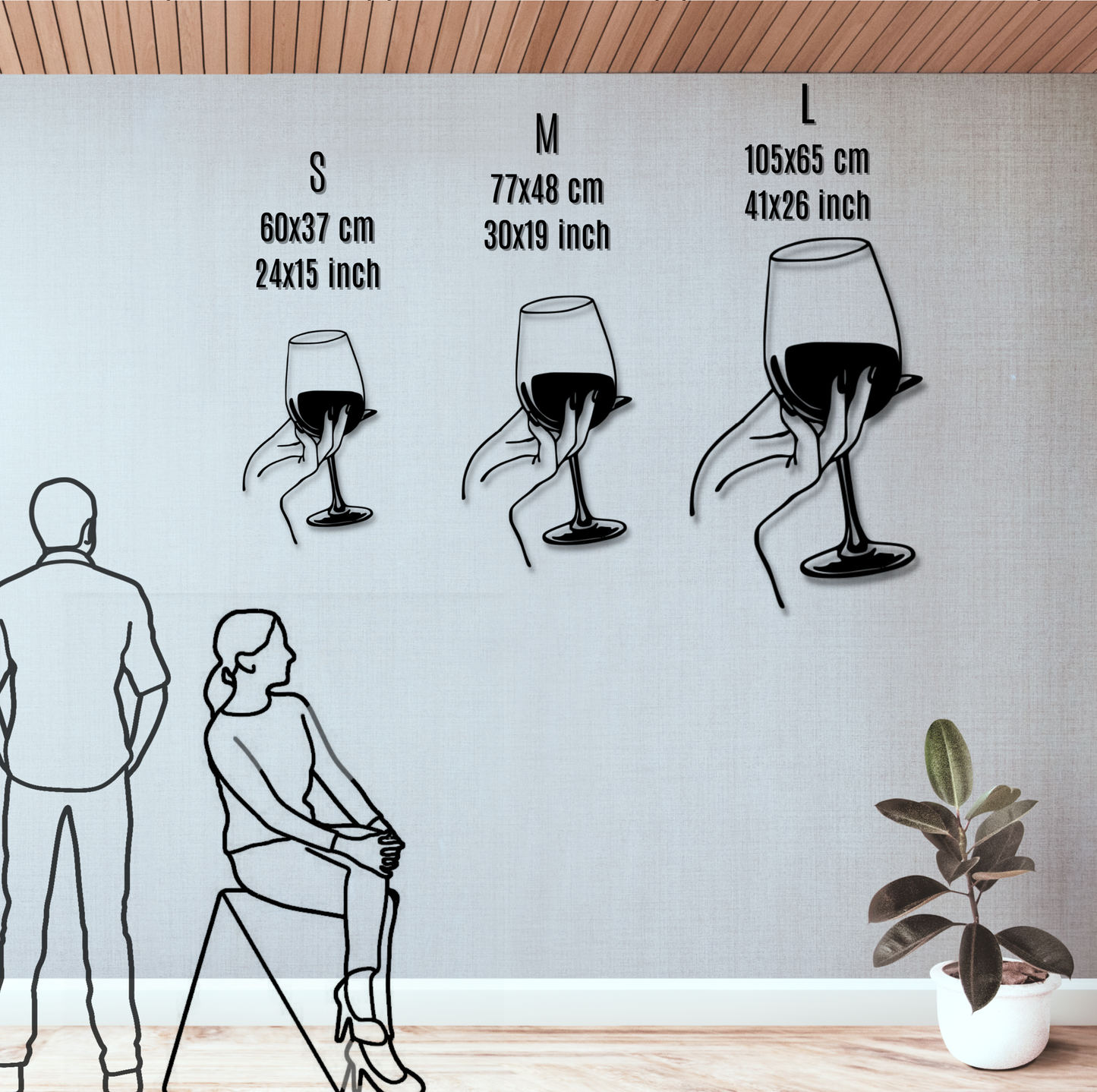 Wine Lover Lady Hand Metal Wall Decor