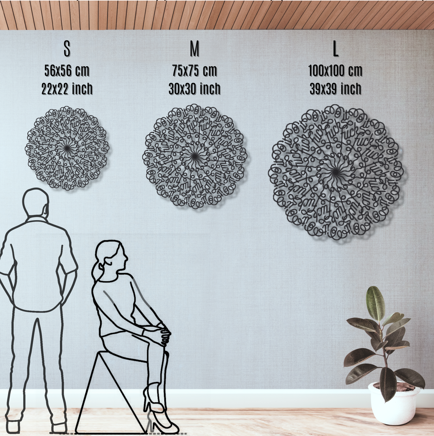 F*uck It Mandala Metal Wall Art