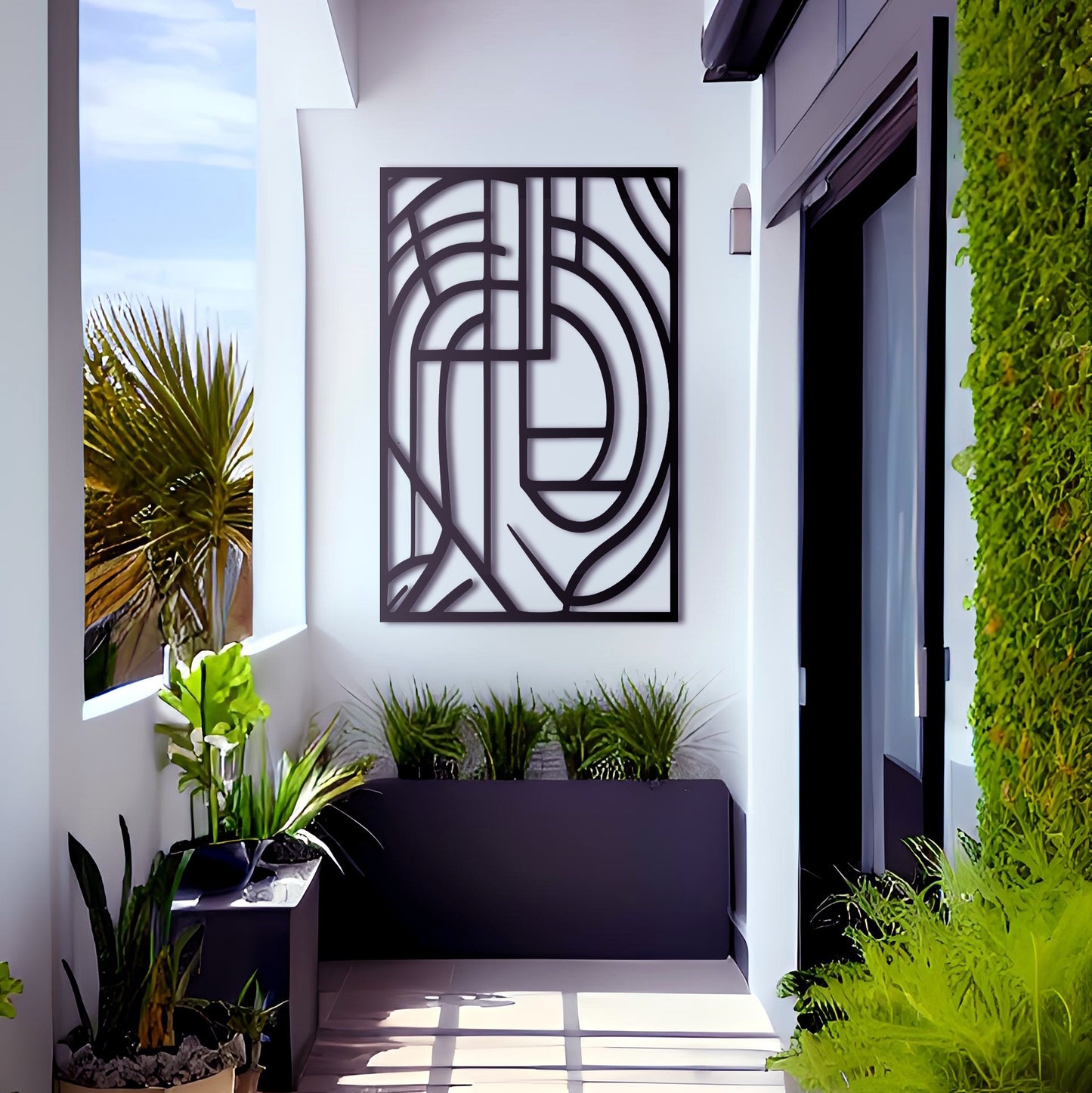 Ancient Look Geometric Metal Wall Art