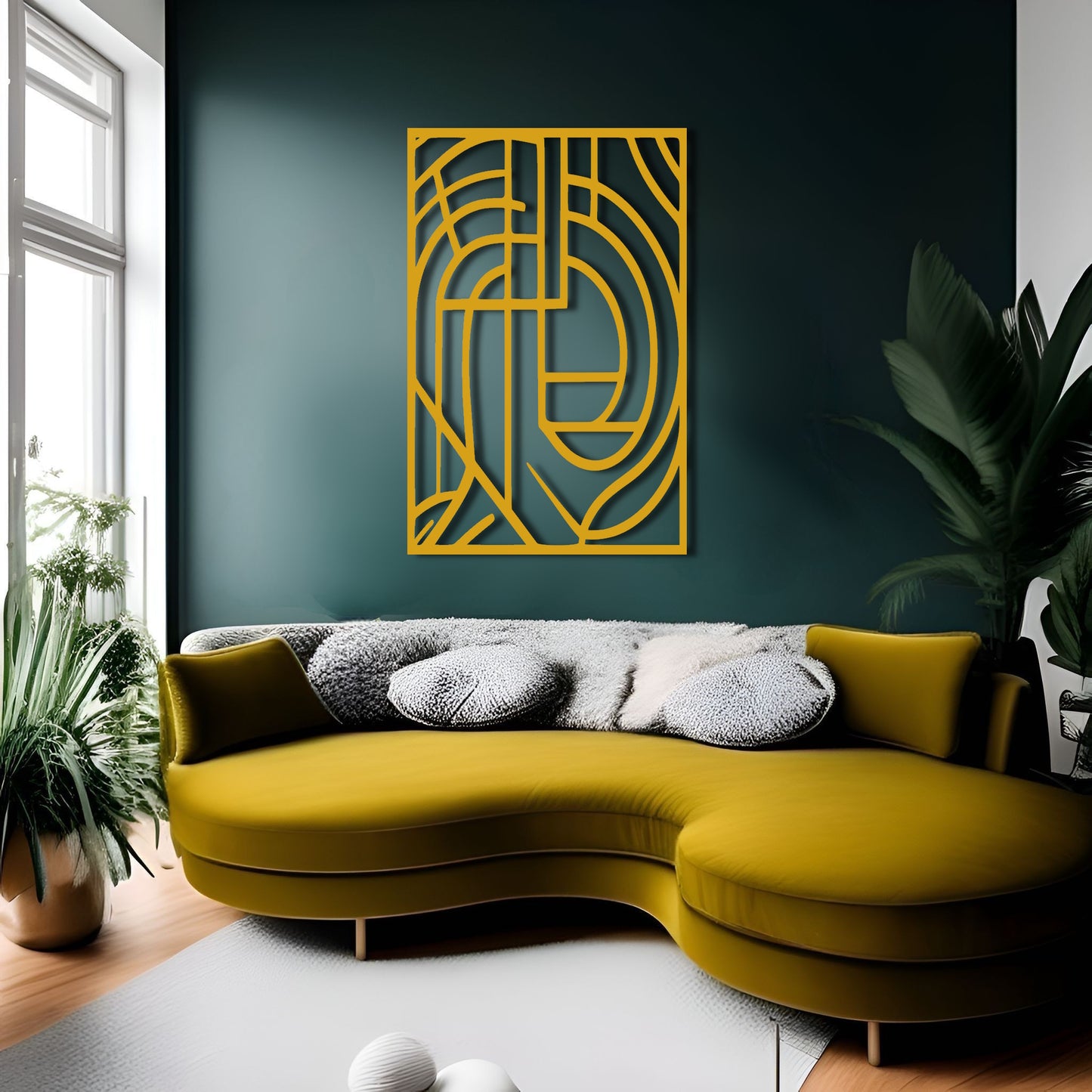 Ancient Look Geometric Metal Wall Art