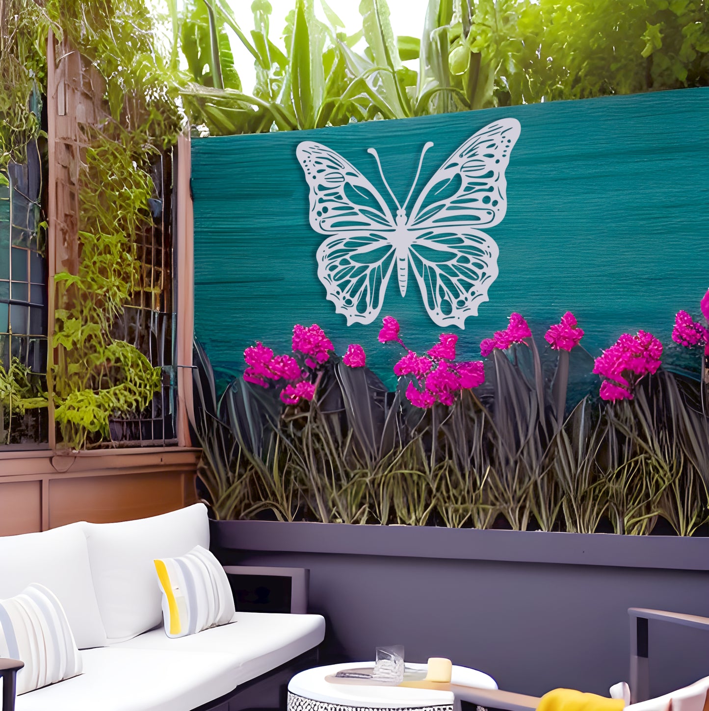 Butterfly Bliss Large Metal Wall Art for Living Room