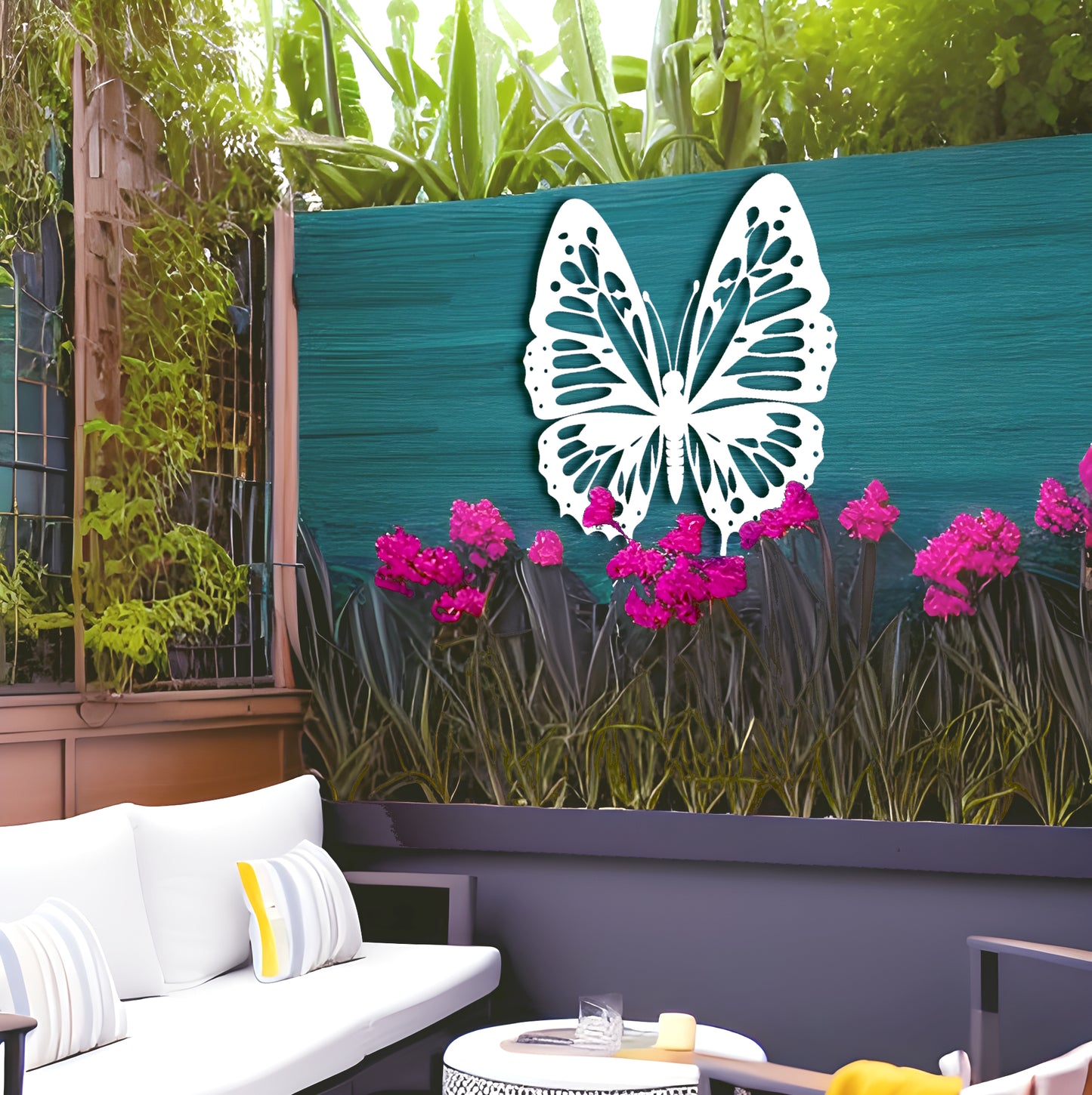 Butterfly Dreamscape Metal Wall Art for Living Room