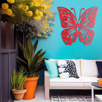 Butterfly Mosaic Symmetrical Metal Wall Art