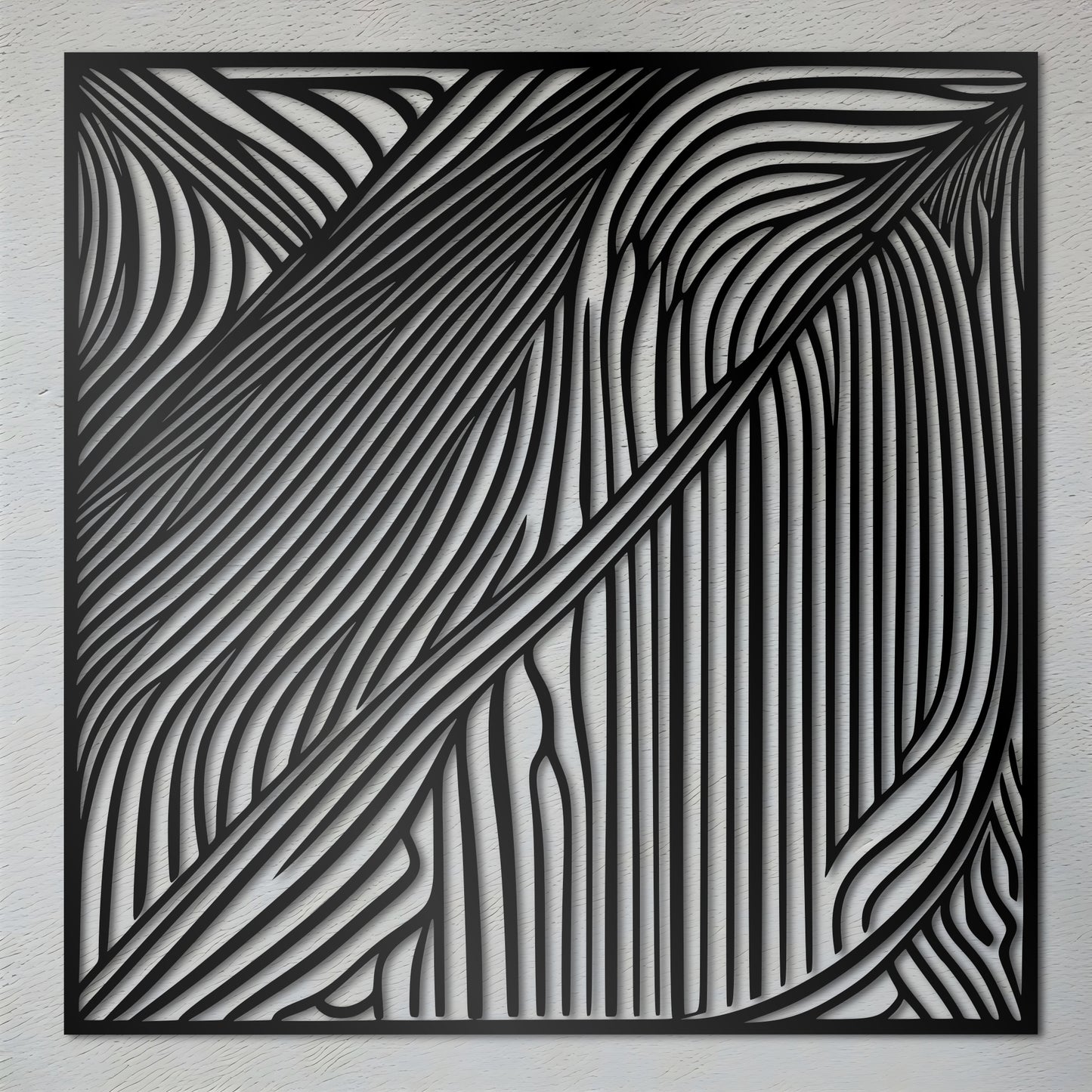 Contrasting Stripes - Abstract Metal Wall Art Inspired by Victor Vasarely