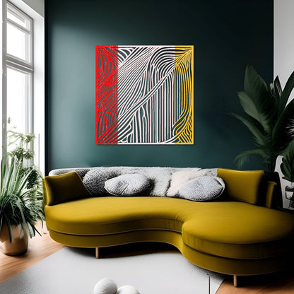 Contrasting Stripes - Abstract Metal Wall Art Inspired by Victor Vasarely