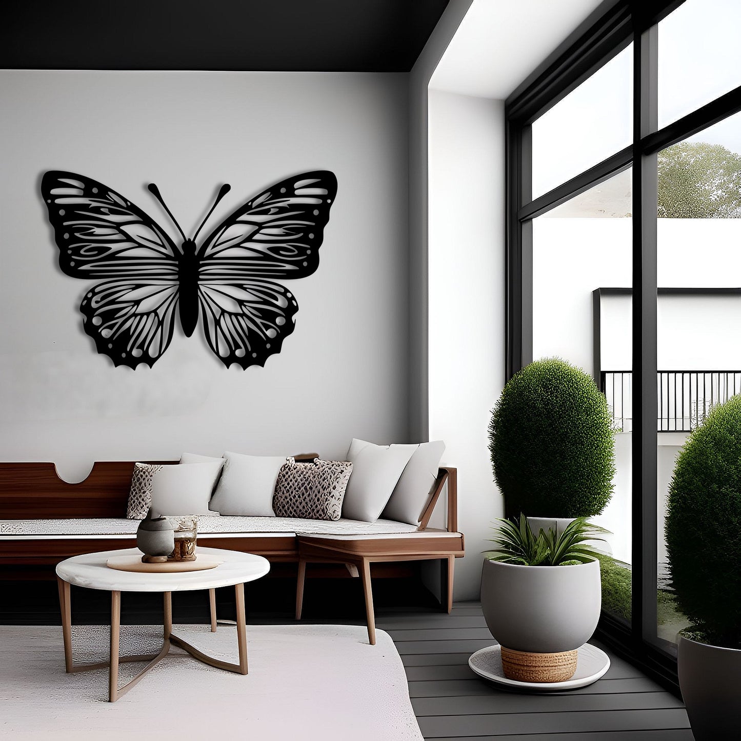 Elegant Enchantment Butterfly Large Metal Wall Art