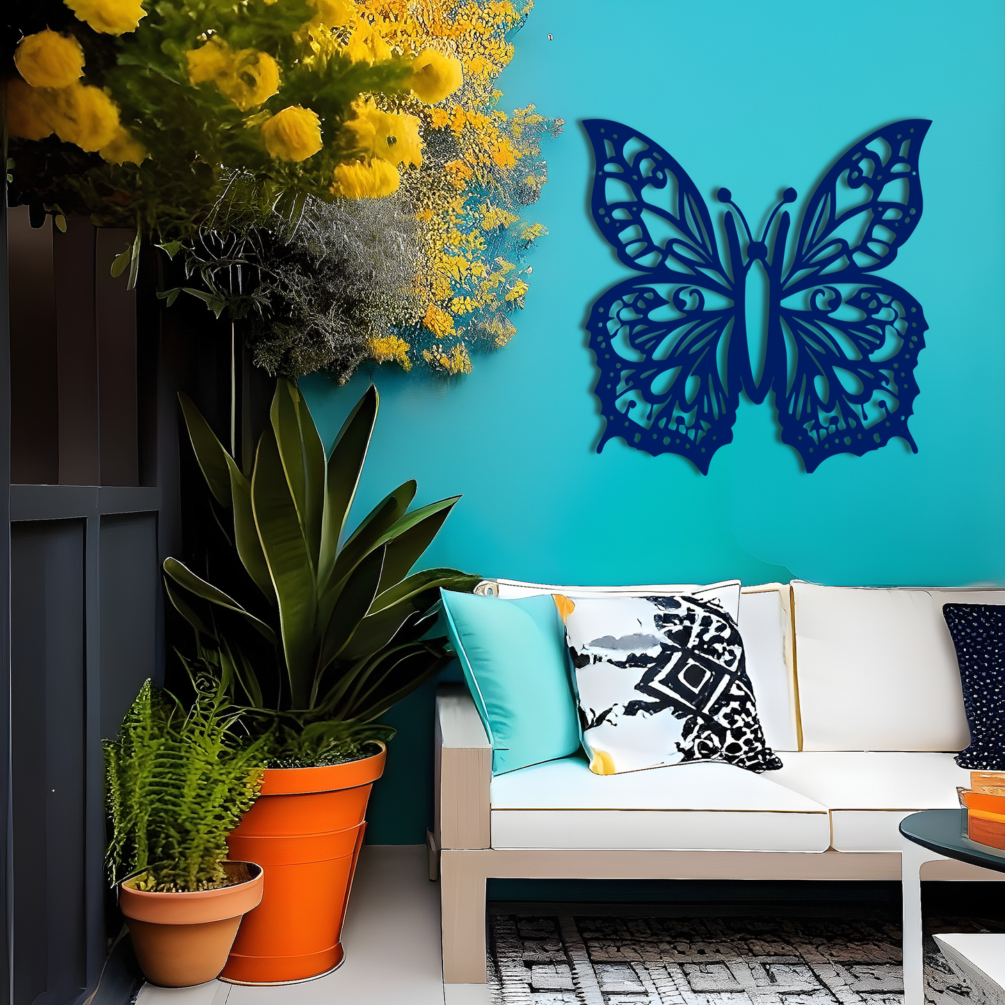 Fluttering Beauty Outdoor Metal Wall Art