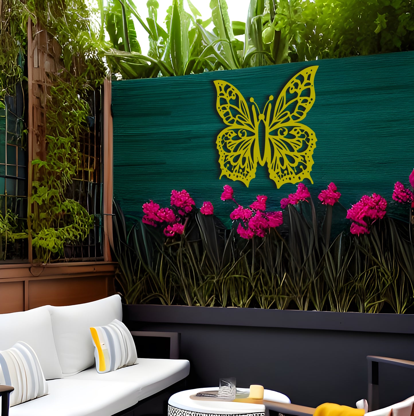 Fluttering Beauty Outdoor Metal Wall Art