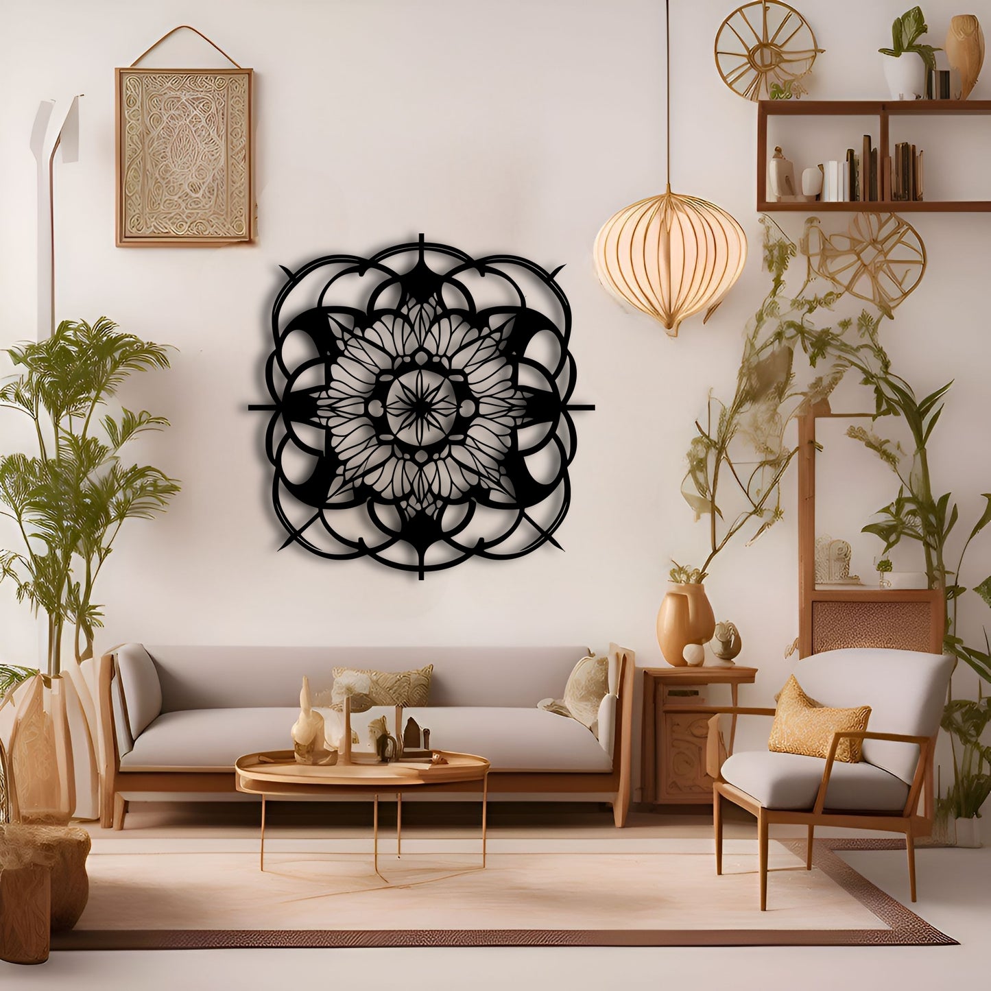 Mandala Flower Dreamcatcher Metal Wall Art