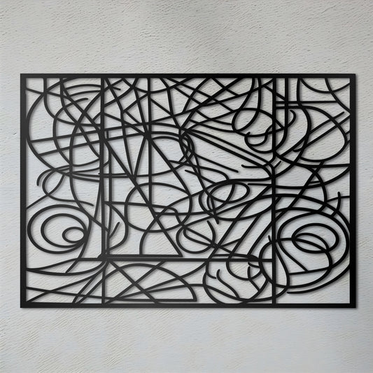 Maze of Lineart - Abstract Metal Wall Art Inspired by Jean Dubuffet