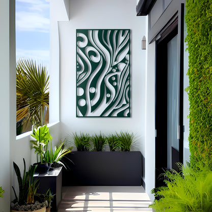 Metal Wall Art - Abstract Drawing with Art Nouveau Arabesque Design