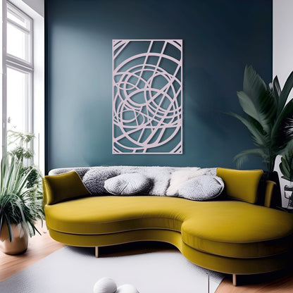 Minimalist Metal Wall Art - Abstract Drawing Inspired by Brice Marden