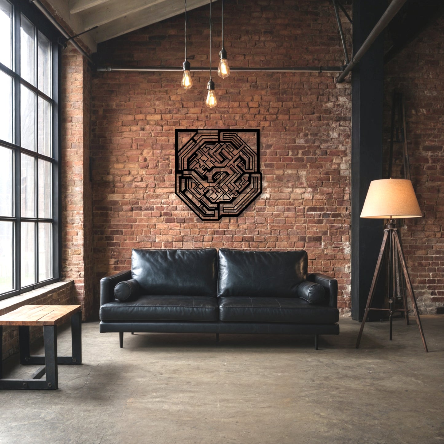 Octagonal Maze Geometric Metal Wall Art