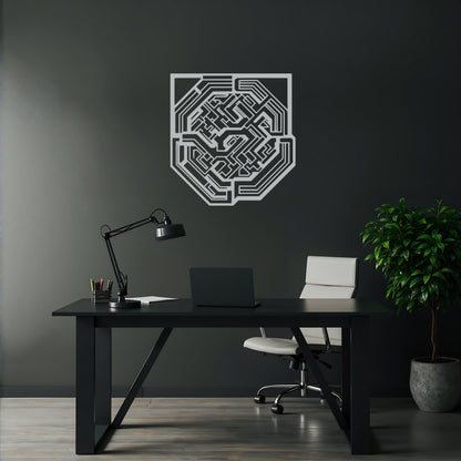 Octagonal Maze Geometric Metal Wall Art