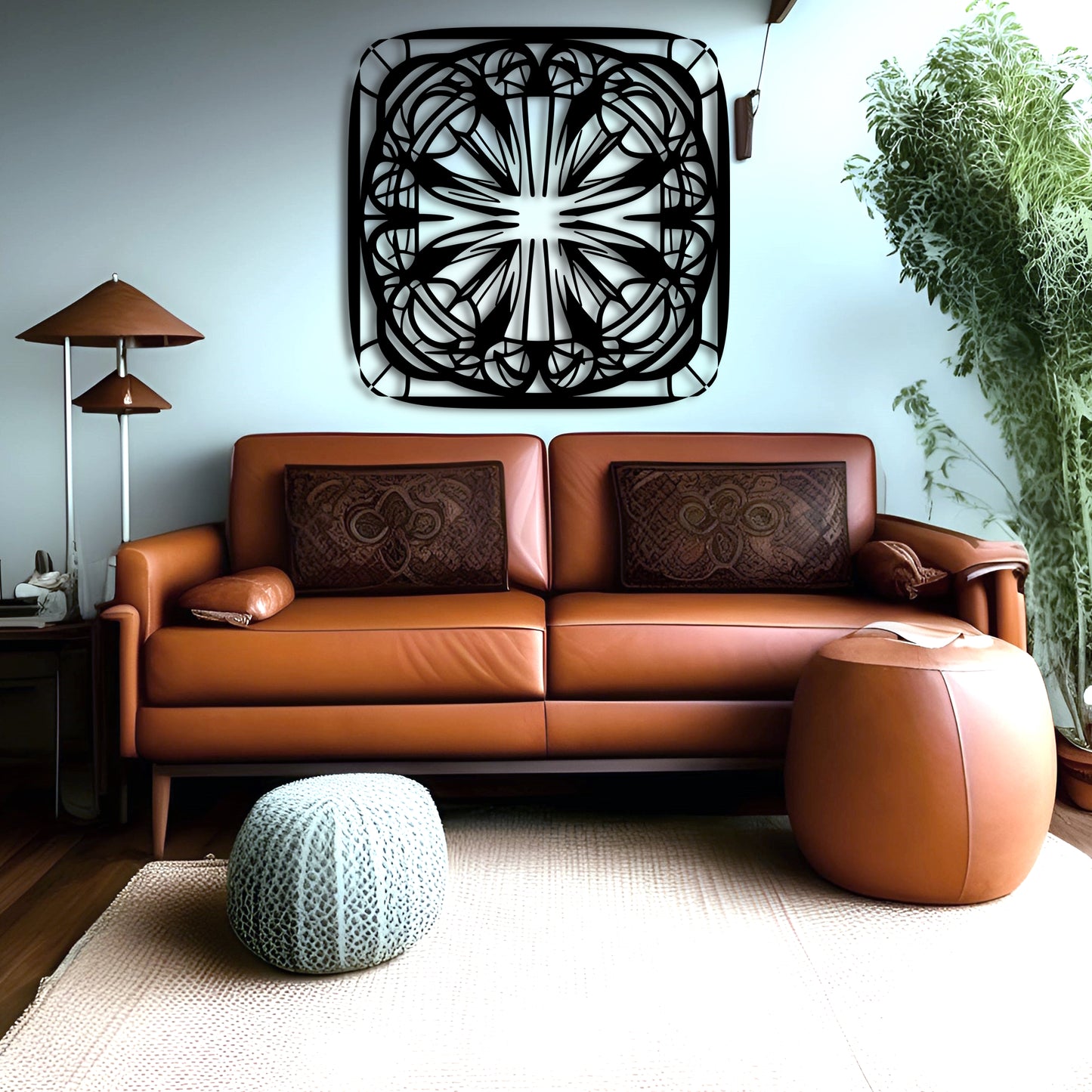 Symmetrical Mandala Wall Art - Fine Detailed Square Ornament