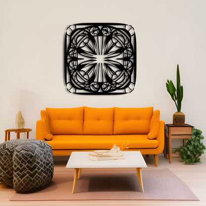 Symmetrical Mandala Wall Art - Fine Detailed Square Ornament