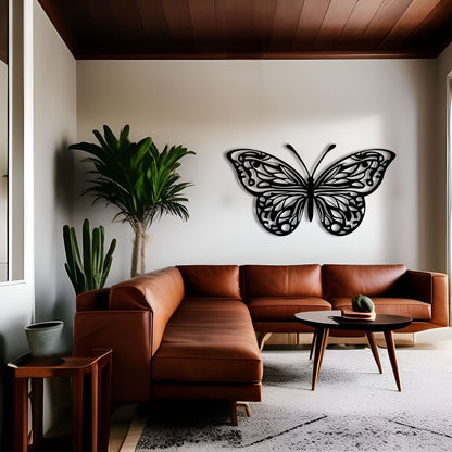 Symmetrical Splendor Butterfly Metal Wall Art for Living Room