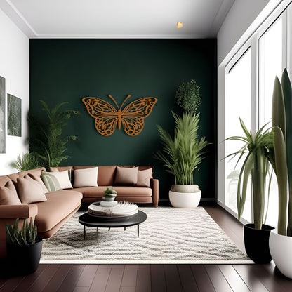 Symmetrical Splendor Butterfly Metal Wall Art for Living Room