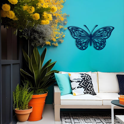 Symmetrical Splendor Butterfly Metal Wall Art for Living Room