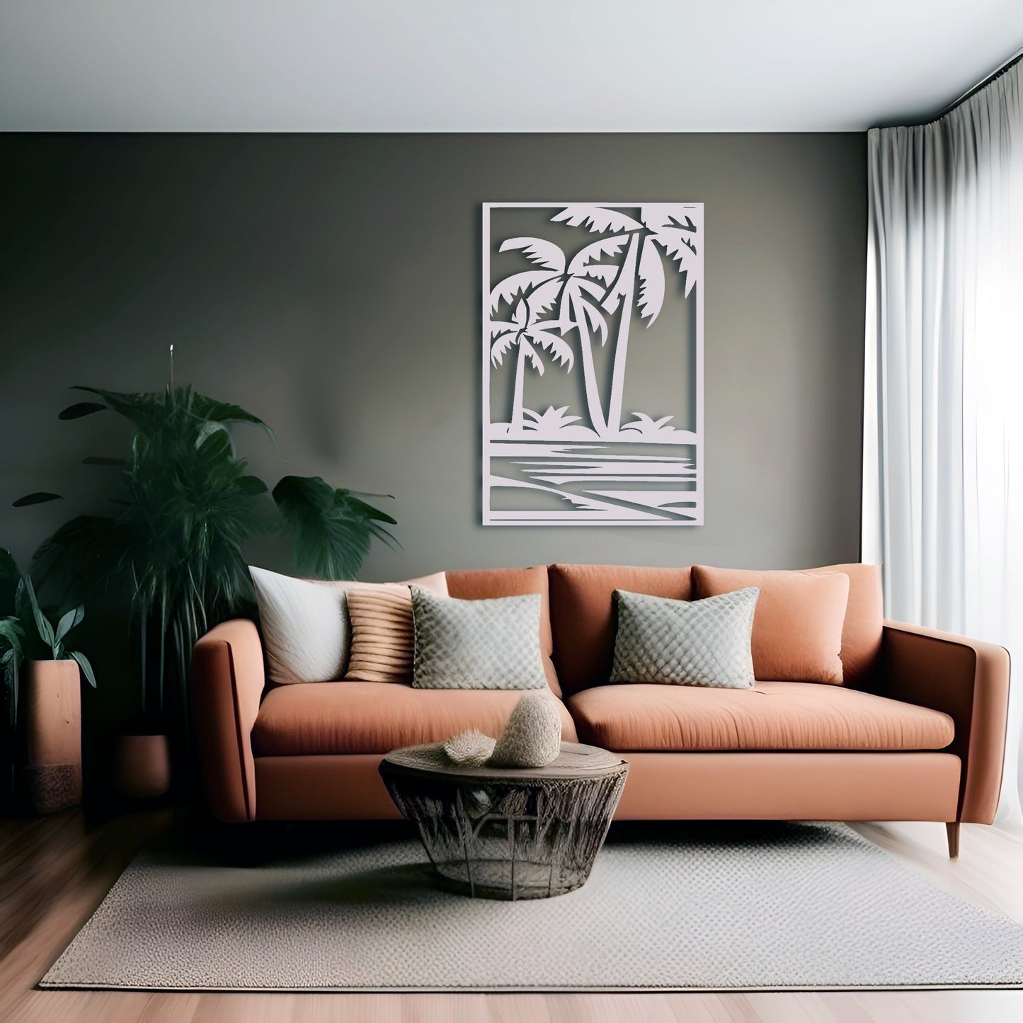 Tropical Palm Tree Metal Wall Art