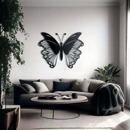 Whimsical Wings Symmetrical Butterfly Metal Wall Art
