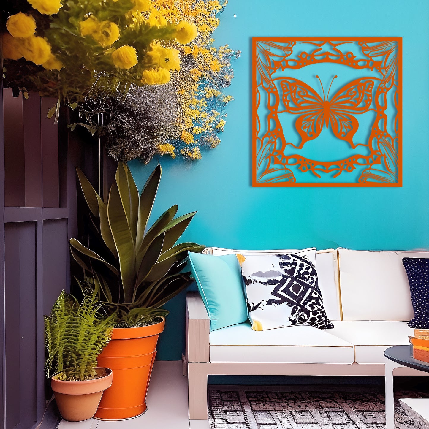 Winged Wonders Butterfly Metal Wall Art for Living Room