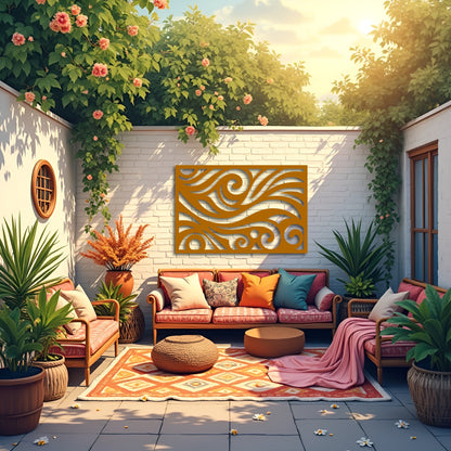 ZephyrFlow – Modern Abstract Swirl Metal Wall Art