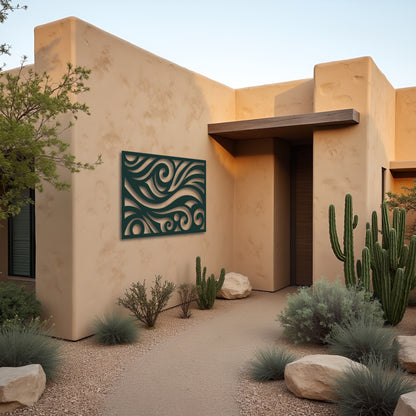 ZephyrFlow – Modern Abstract Swirl Metal Wall Art