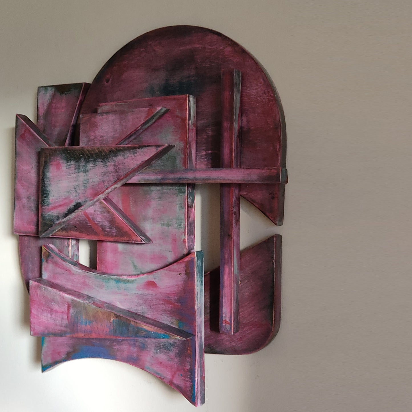 Bronzed Pink Wood Wall Sculpture