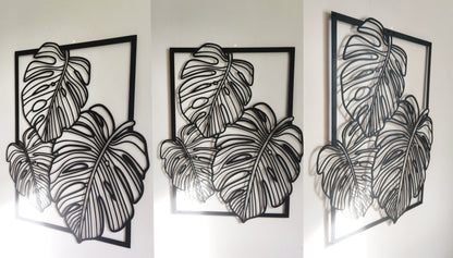 Monstera Leaves Metal Wall Art