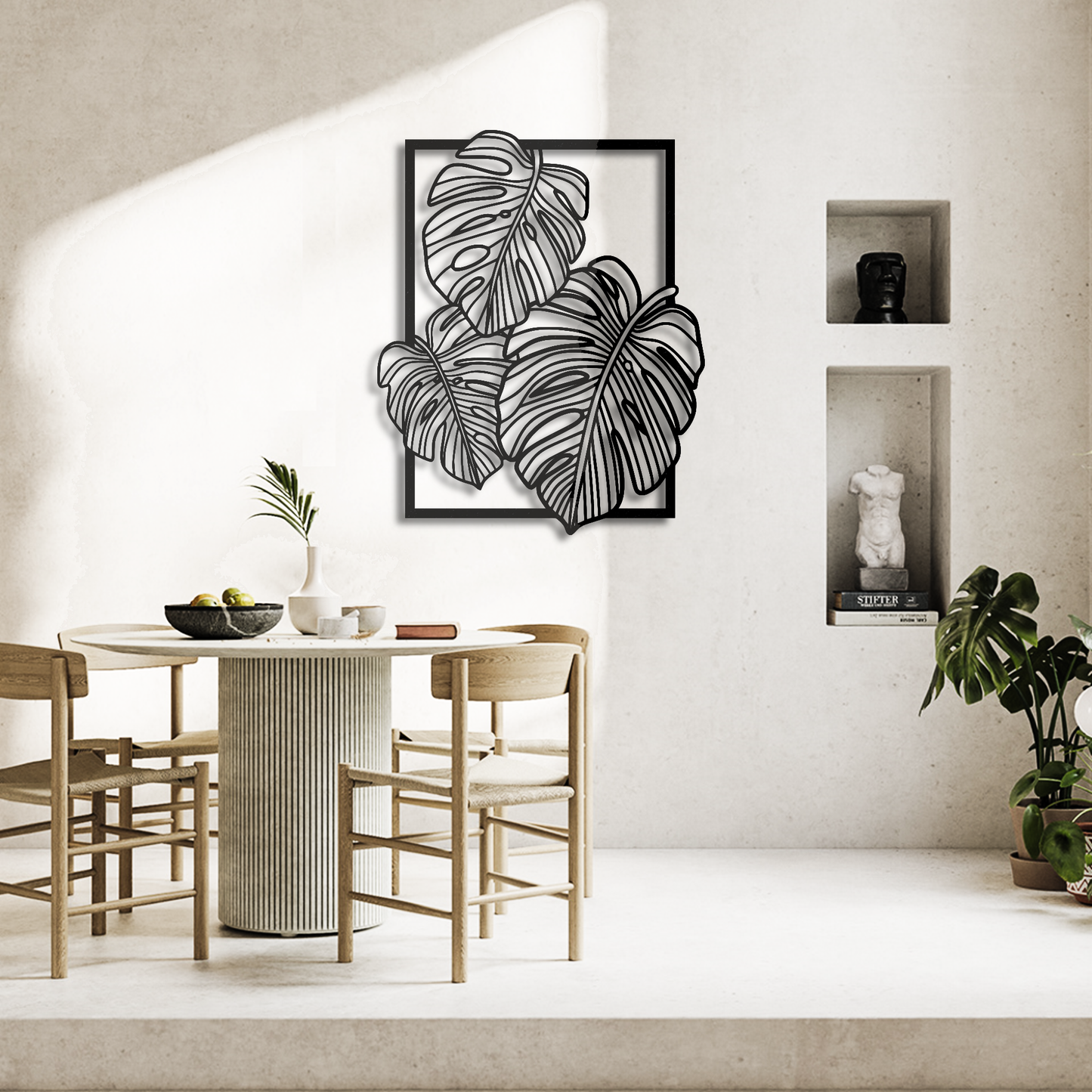 Monstera Leaves Metal Wall Art