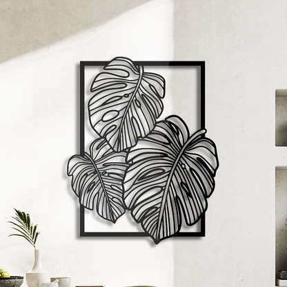 Monstera Leaves Metal Wall Art