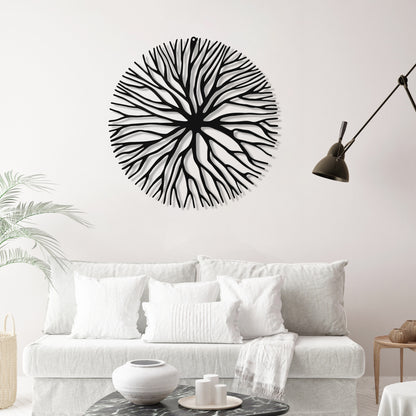 Tree Branch Circle Shape Metal Wall Art