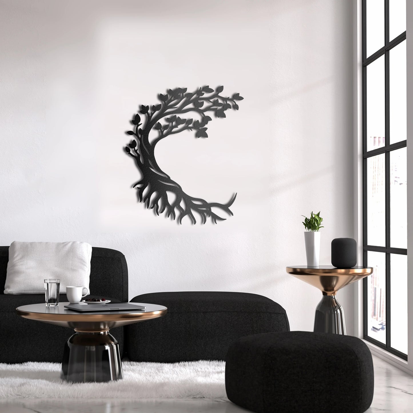 Half Moon Tree Of Life Metal Wall Art