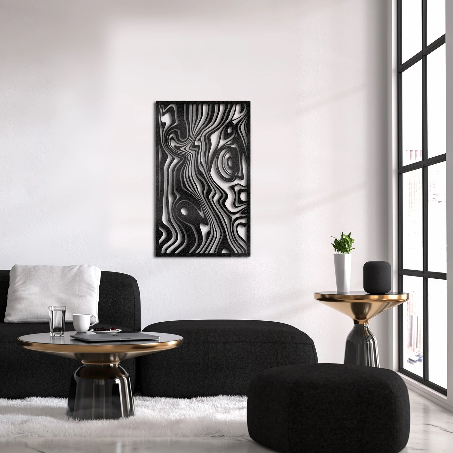 Abstract Waves Metal Wall Art