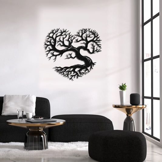 Tree of Life Love Heart Metal Wall Art