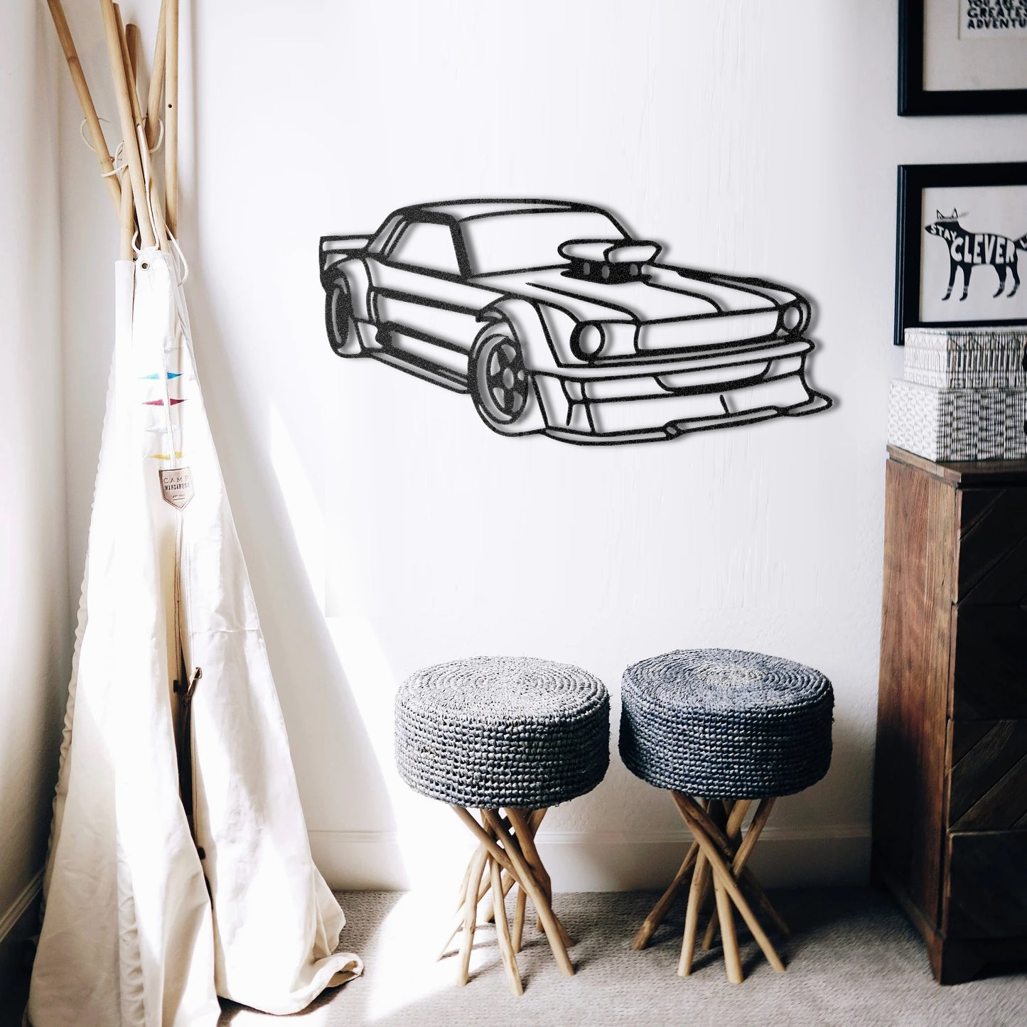 65 Mustang and Hoonicorn Metal Wall Art