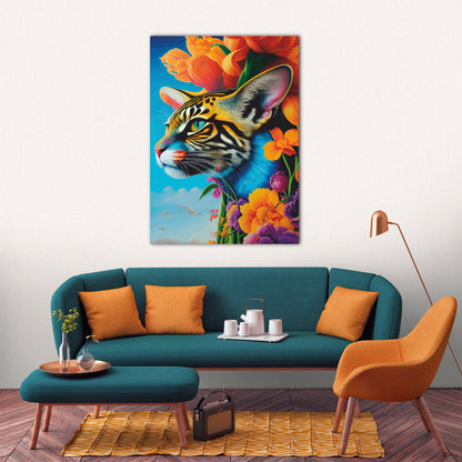 Tiger Flowers Metal Posters