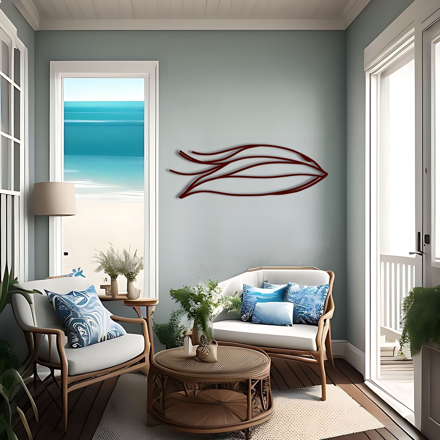 Abstract Fish Wall Art Inspired by Zaha Hadid