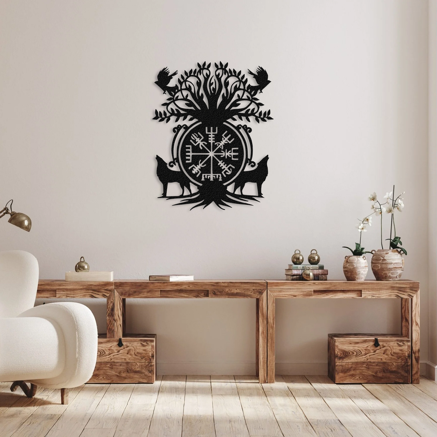 Vegvisir Viking Compass Metal Wall Art