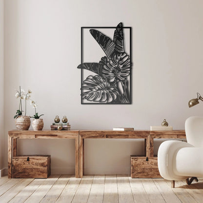 Banana Monstera Leaves Metal Wall Art