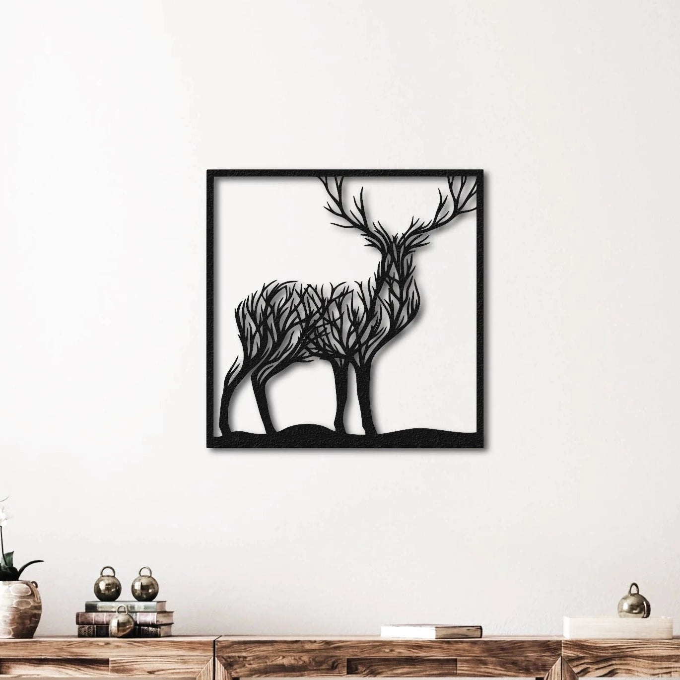 Tree of Life Stag Metal Wall Art