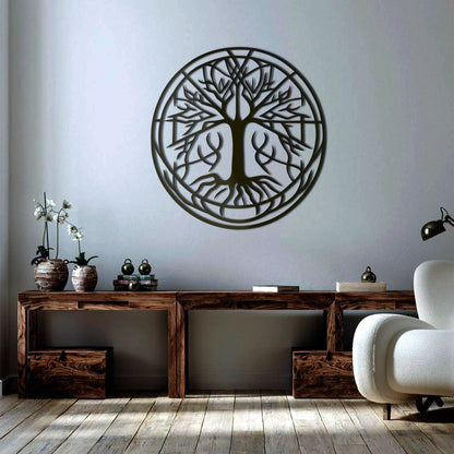 Tree Of Life Modern Geometric Metal Wall Art