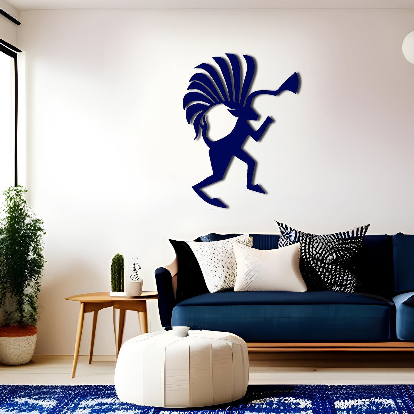 Aztec Kokopelli Horn Metal Wall Art