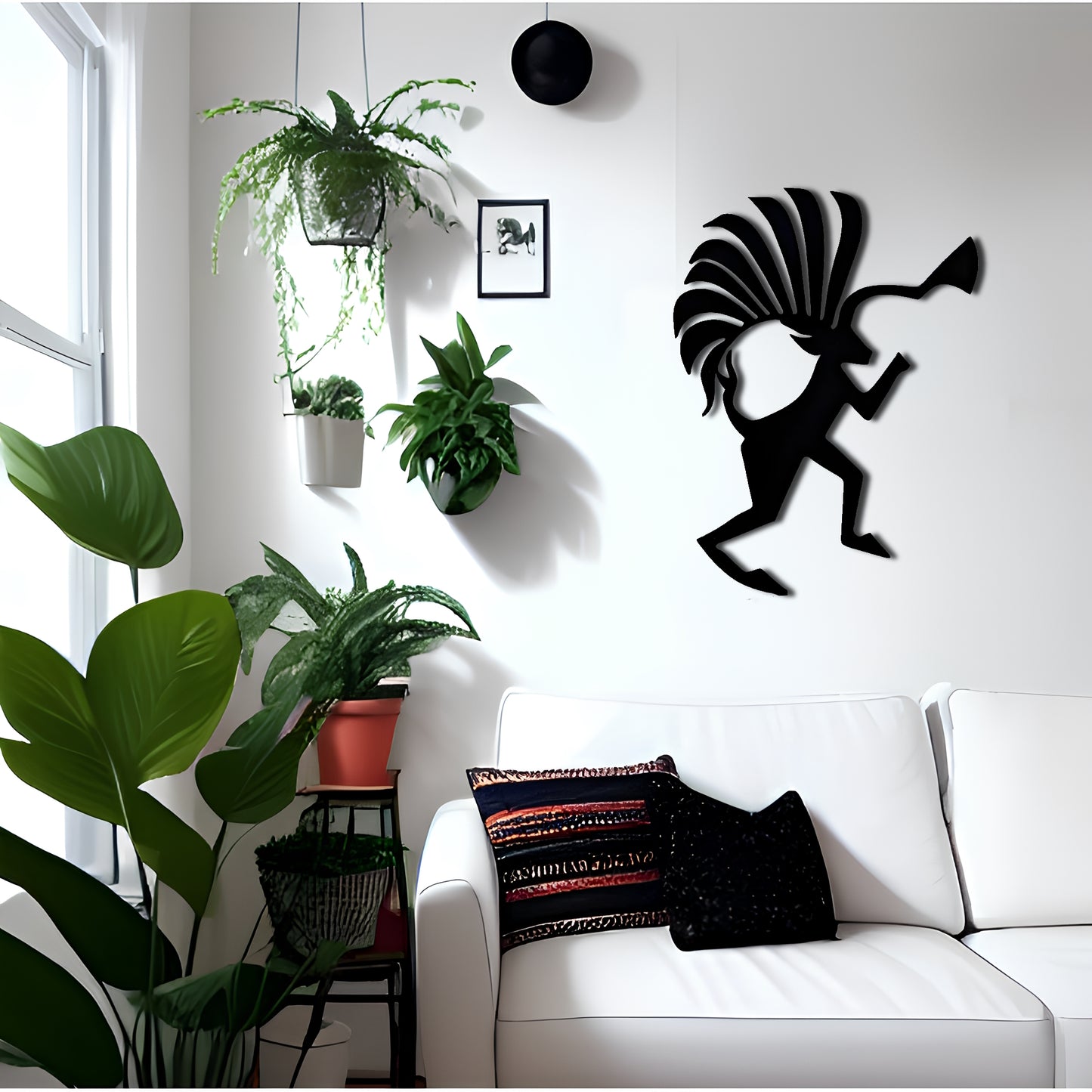 Aztec Kokopelli Horn Metal Wall Art