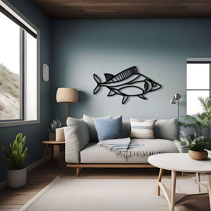 Bold Outlined Fish Wall Art - Perfect Gift for Fish and Ocean Lovers