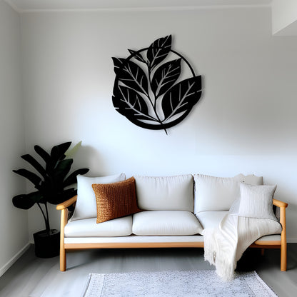 Circular Leaves Metal Wall Art