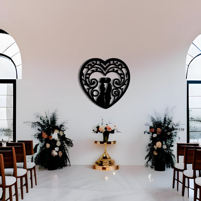 Couple in a Heart - Symmetrical Wall Art Decor