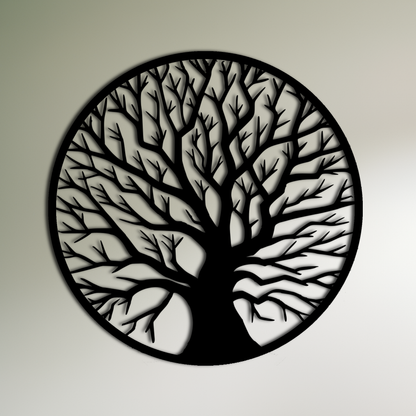 Elliptical Tree Branch Metal Wall Art